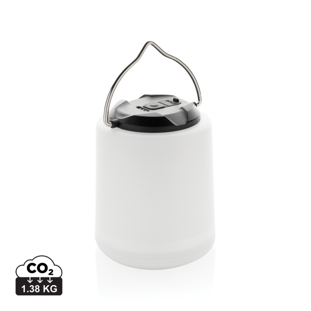 Logo trade advertising products image of: Limio RCS recycled plastic portable re-chargeable table lamp