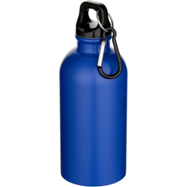 Logotrade promotional giveaway picture of: Oregon 400 ml matte RCS recycled single wall stainless steel water bottle with carabiner