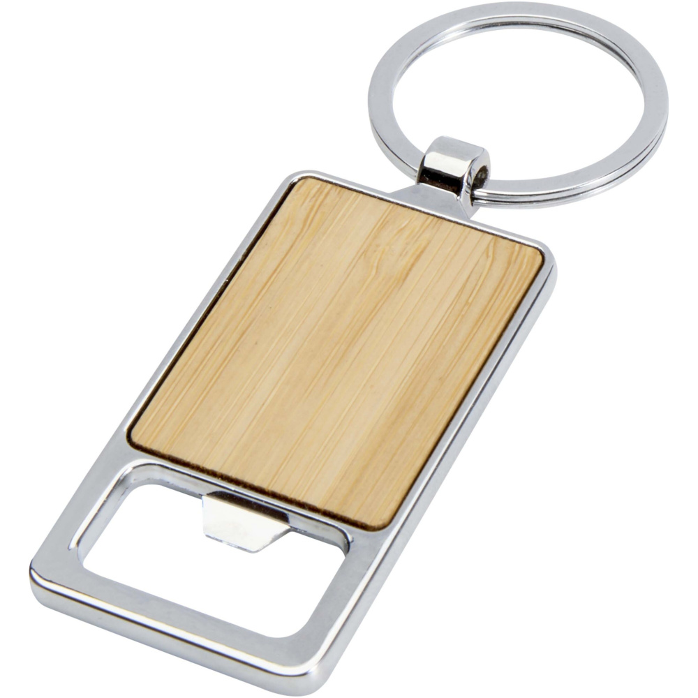 Logotrade promotional product picture of: Snapper bamboo keychain with bottle opener
