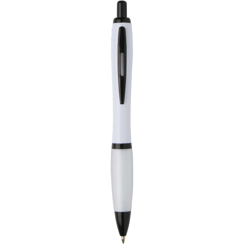 Logo trade advertising product photo of: Nash recycled plastic ballpoint pen with black trims (black ink)