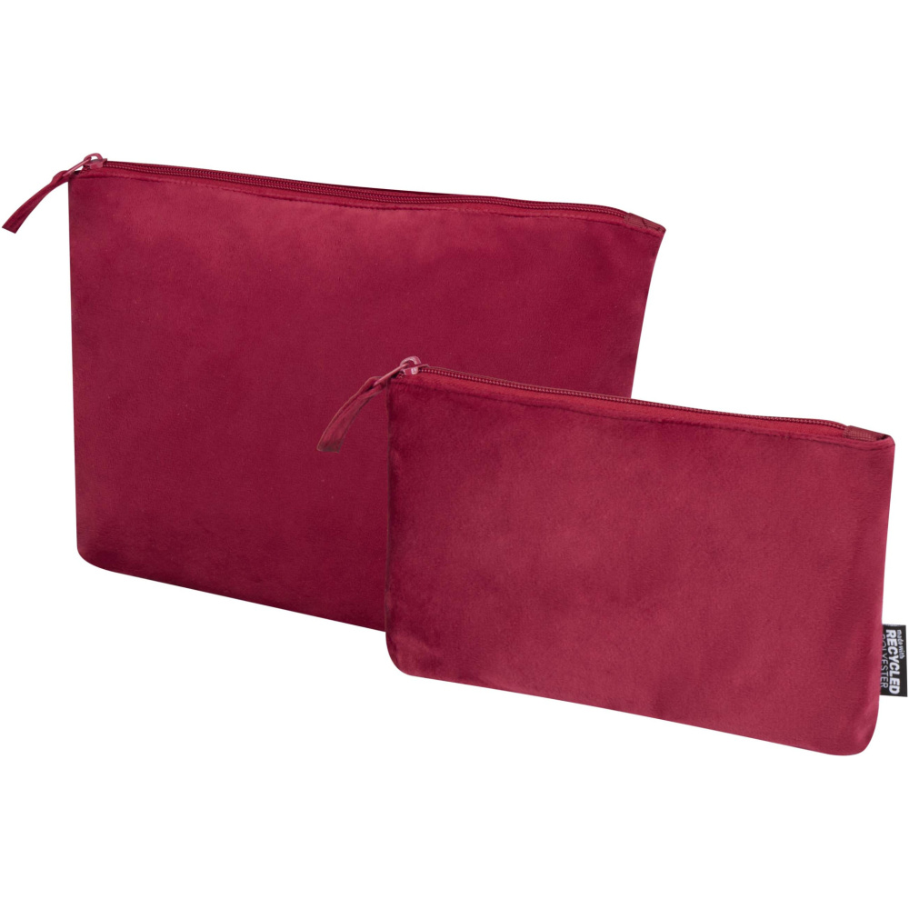 Logo trade corporate gifts picture of: Swift GRS recycled velvet toiletry bag set