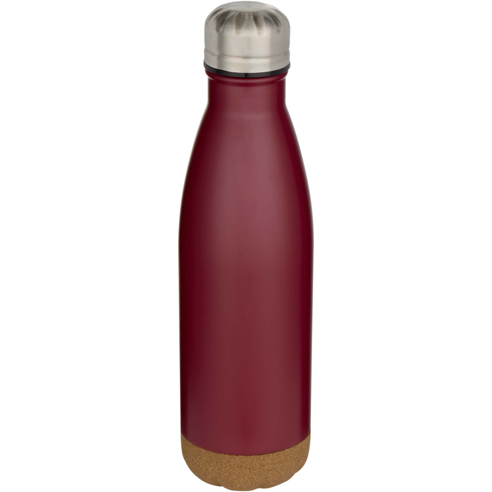 Logo trade business gifts image of: Cove 500 ml double wall vacuum insulated stainless steel water bottle with cork details