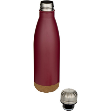 Logotrade promotional merchandise photo of: Cove 500 ml double wall vacuum insulated stainless steel water bottle with cork details