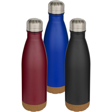 Logo trade promotional giveaway photo of: Cove 500 ml double wall vacuum insulated stainless steel water bottle with cork details