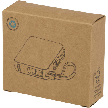 Logotrade advertising product picture of: Acrux 10.000 mAh 35W tablet power bank with built in Type-C cable - made from recycled plastic