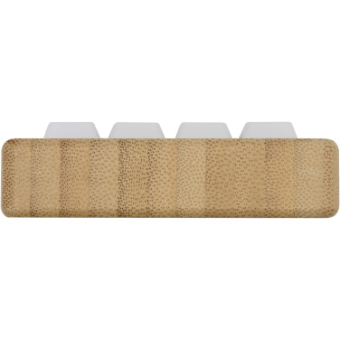 Logo trade promotional merchandise photo of: Algol recycled plastic phone stand and fidget toy with bamboo details