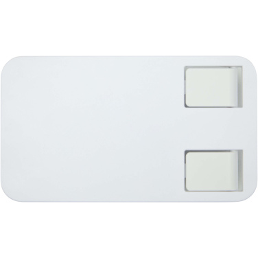 Logotrade advertising products photo of: Alhena recycled plastic foldeable phone holder with metal desk stand