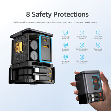 Logotrade promotional gift image of: Urban Vitamin Sacramento 105W GAN charger+retractable cables