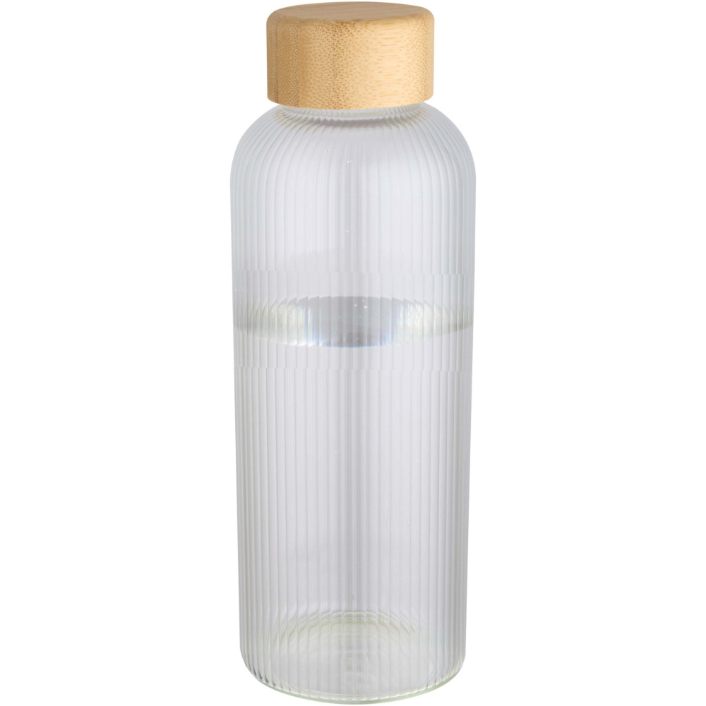Logo trade promotional gifts image of: Mirage 650 ml single-walled borosilicate glass bottle with bamboo lid