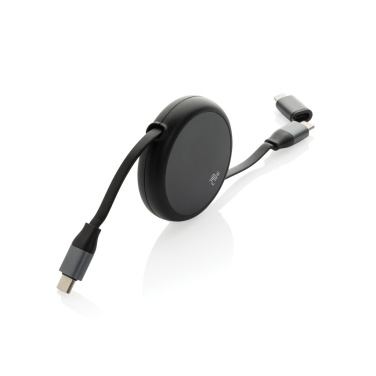 Logotrade promotional merchandise picture of: Terra RCS recycled aluminium retractable 240W 2-in-1 cable