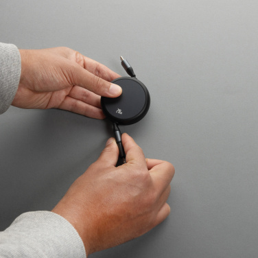 Logotrade promotional merchandise photo of: Terra RCS recycled aluminium retractable 240W 2-in-1 cable
