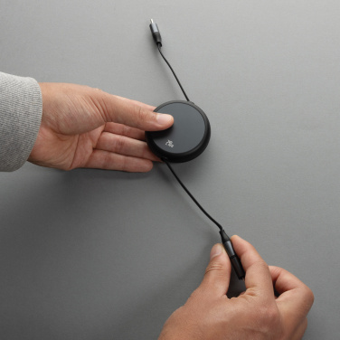 Logo trade promotional item photo of: Terra RCS recycled aluminium retractable 240W 2-in-1 cable