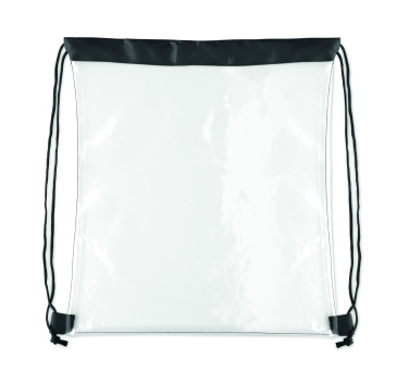 Logo trade promotional merchandise picture of: Transparent drawstring bag