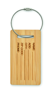 Logo trade corporate gifts image of: Bamboo luggage tag