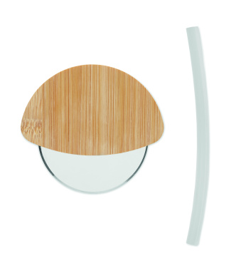 Logotrade promotional item image of: Round bamboo pizza cutter