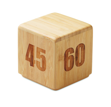 Logo trade advertising product photo of: Bamboo twist snooze timer