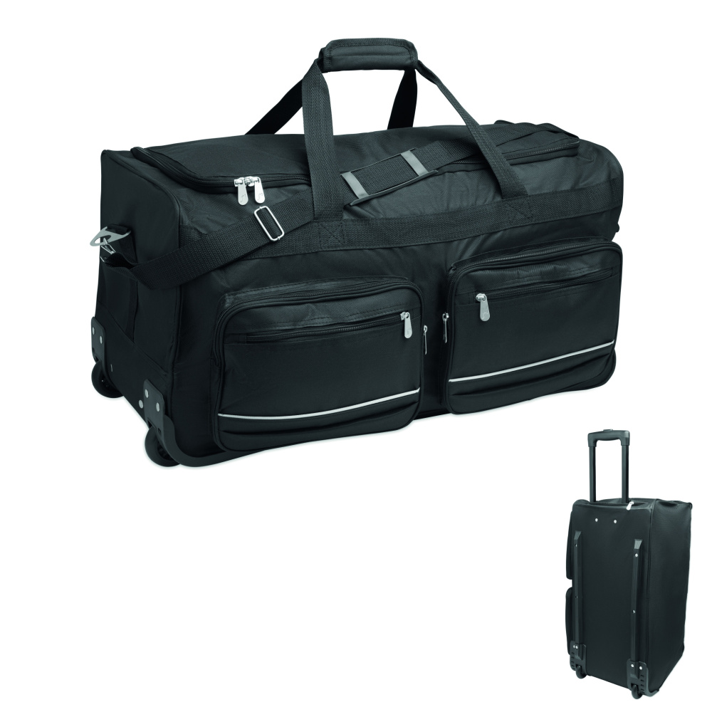 Logo trade promotional products image of: Duffle bag trolley 600D RPET