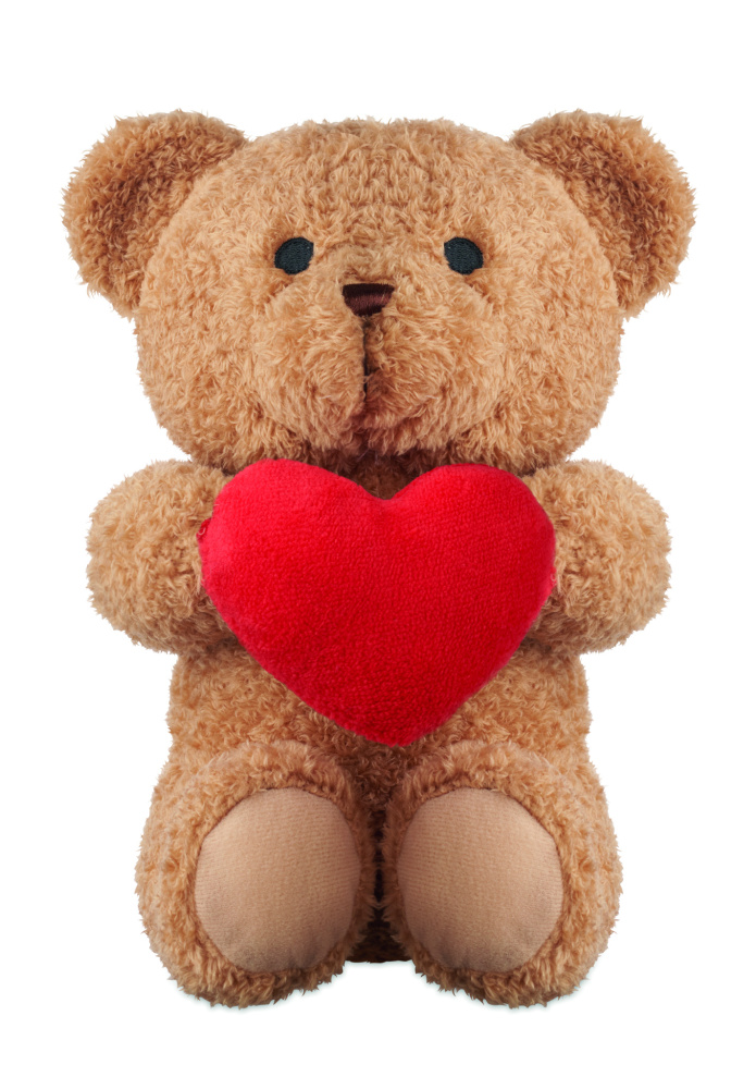 Logo trade promotional giveaways image of: Teddy bear with heart 23cm