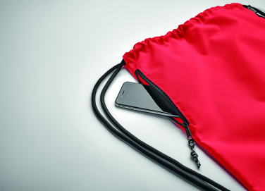 Logo trade corporate gift photo of: Large drawstring bag 300D RPET