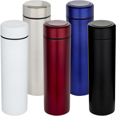 Logo trade promotional gifts image of: Taylor 450 ml double wall stainless steel flask with tea strainer