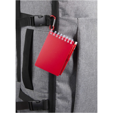 Logo trade promotional giveaways image of: Lig Mini recycled outdoor soft cover notebook and ballpoint pen set (black ink)