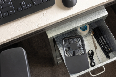 Logotrade promotional gifts photo of: Aervina RCS recycled plastic re-chargeable desk fan