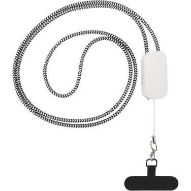 Logotrade corporate gift picture of: Anser recycled plastic smartphone lanyard with 27W 5-in-1 built-in cable
