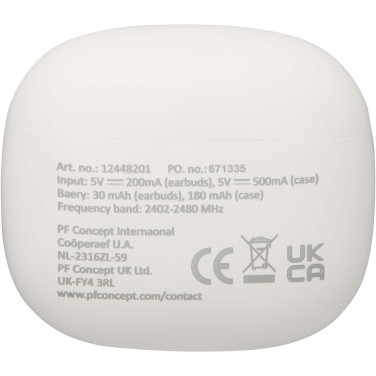 Logo trade business gifts image of: Alterf recycled plastic True Wireless Bluetooth® headset with silicone eartips