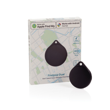 Logo trade promotional gifts image of: Findpop Dual RCS recycled plastic item finder IPX5