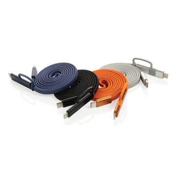 Logotrade promotional merchandise image of: Arc RCS recycled Ultra-thin 60W 2 in 1 magnetic cable