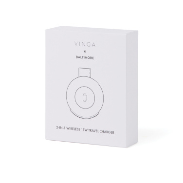 Logotrade business gifts photo of: VINGA Baltimore RCS 2-in-1 Wireless 15W Travel Charger