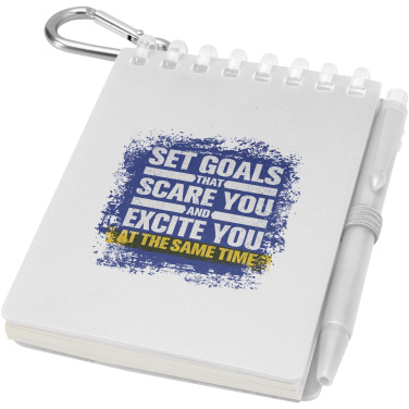 Logo trade promotional products image of: Lig Mini recycled outdoor soft cover notebook and ballpoint pen set (black ink)