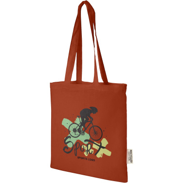 Logotrade corporate gift image of: Madras 140 g/m2 GRS recycled cotton tote bag 7L