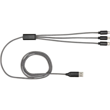 Logo trade promotional merchandise picture of: Alphecca recycled aluminium and RPET 5-in-1 charging cable 