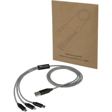 Logotrade promotional products photo of: Alphecca recycled aluminium and RPET 5-in-1 charging cable 