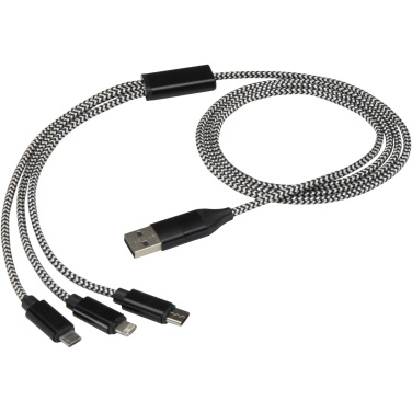 Logotrade promotional giveaway picture of: Alphecca recycled aluminium and RPET 5-in-1 charging cable 
