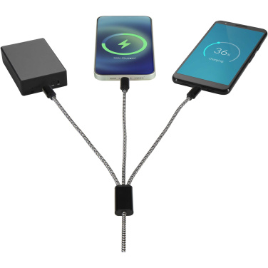 Logo trade promotional items image of: Alphecca recycled aluminium and RPET 5-in-1 charging cable 