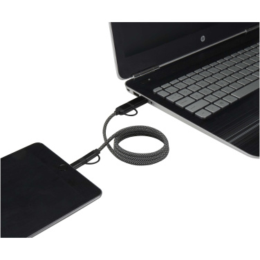 Logo trade promotional products image of: SMART 65W 100 cm RCS recycled magnetic 5-in-1 charging cable