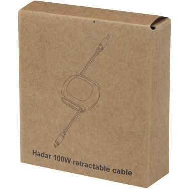 Logo trade promotional merchandise photo of: Alphard 100W recycled plastic retractable CarPlay PD fast charging cable