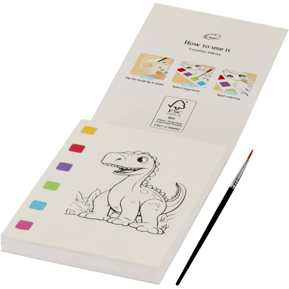 Logo trade advertising products picture of: Quell colouring book and water brush pen set
