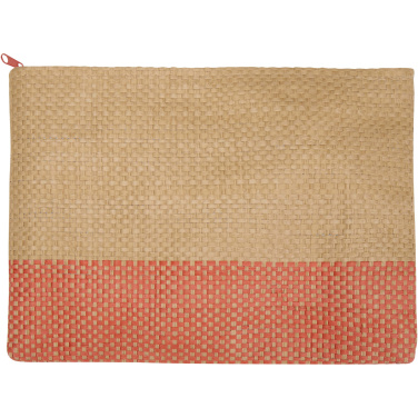 Logo trade promotional giveaways image of: Rhythm straw paper zipped pouch 3L