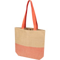 Rhythm straw paper tote bag 10L, Brick