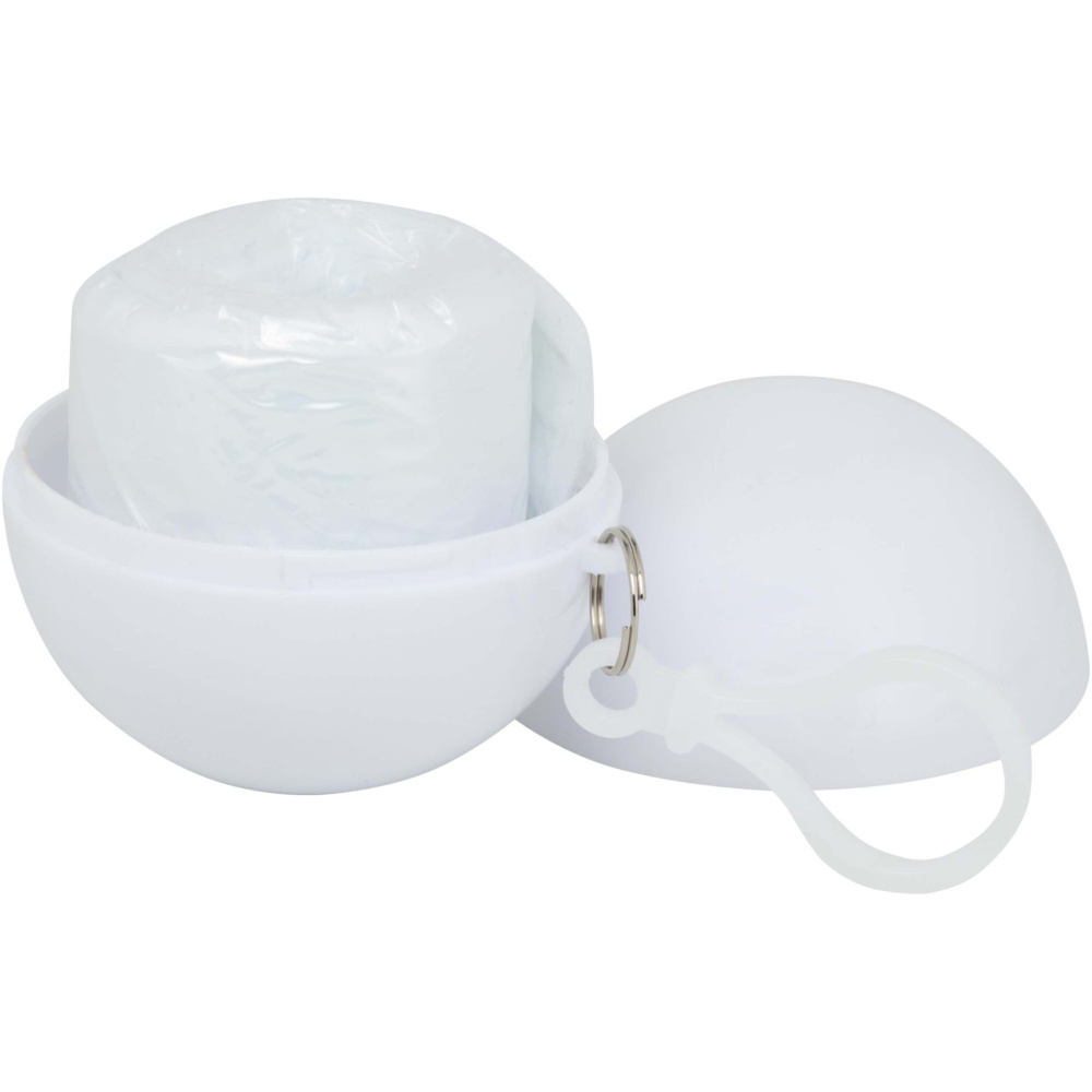 Logo trade advertising product photo of: Fog poncho in round plastic container with carabiner