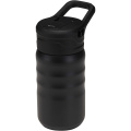 Knox 350 ml RCS recycled double wall stainless steel sport bottle with flip straw, Black