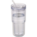 Archer 480 ml double wall plastic tumbler, Transparent clear