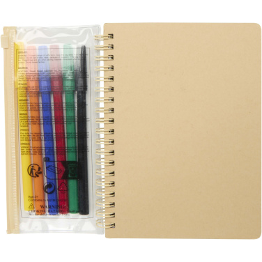 Logotrade promotional merchandise image of: Squiggle B6 hard cover notebook and markers set