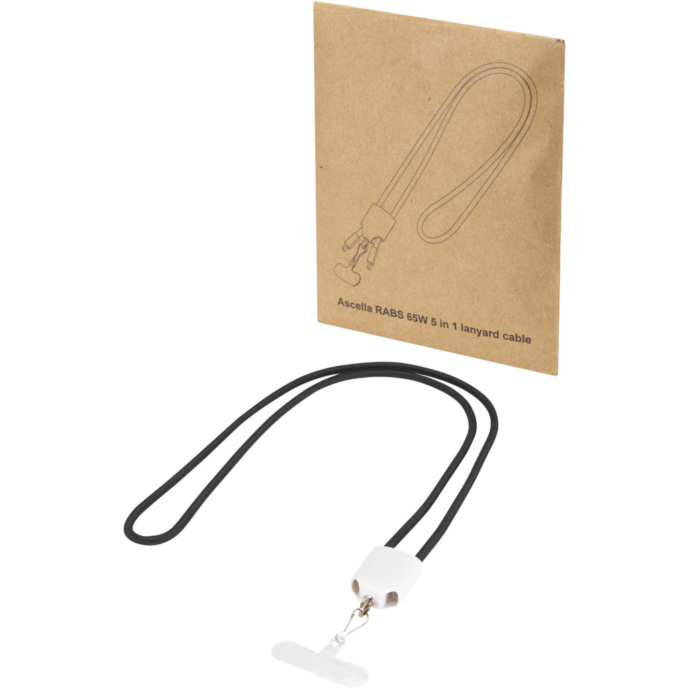 Logotrade corporate gifts photo of: Ion 65W 5-in-1 recycled plastic lanyard charging cable