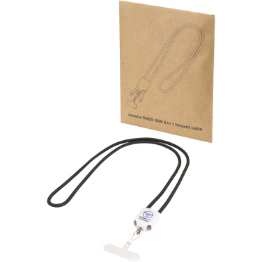 Logotrade promotional merchandise image of: Ion 65W 5-in-1 recycled plastic lanyard charging cable