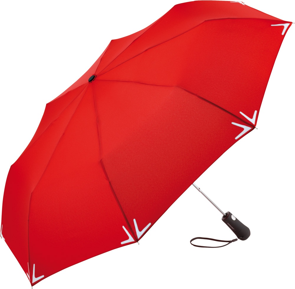 Logotrade firmakingitused pilt: Helkuräärisega AC Safebrella® LED minivihmavari 5571, punane