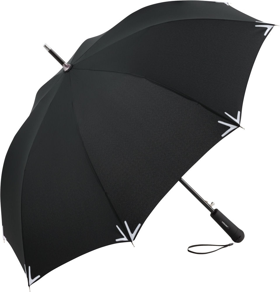 Logotrade ärikingituse foto: Helkurribaga vihmavari AC regular Safebrella® LED, 7571, must